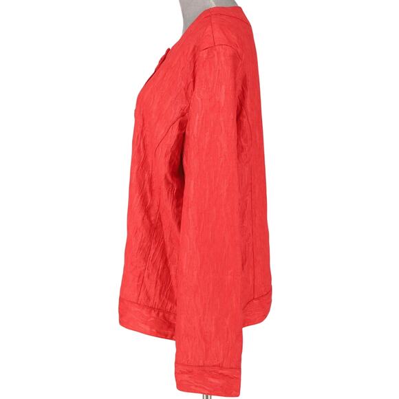 Chicos Jacket 3 Womens XL 16 Orange Brocade Lined Blazer Whimsy Career Office - Picture 5 of 15